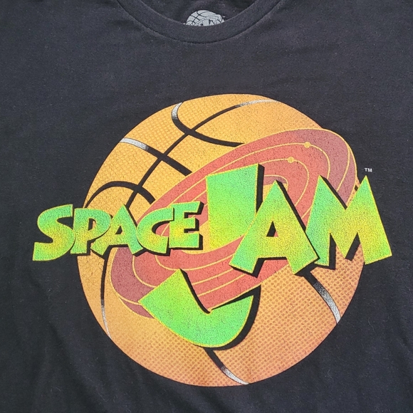 Vintage Space Jam Basketball Logo Tshirt WB Warner Bros Looney Tunes Bugs Bunny - Picture 3 of 5